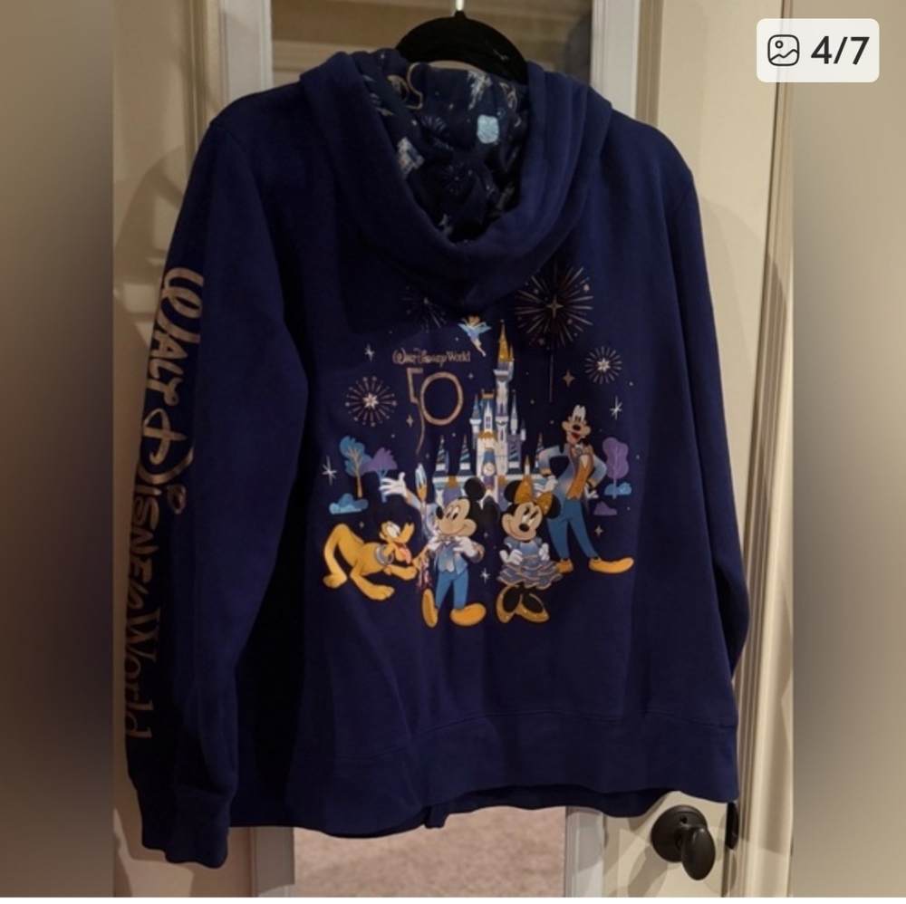 💙 Walt Disney World 50th Anniversary Zip-Up Hoodie – Size 3X 💙